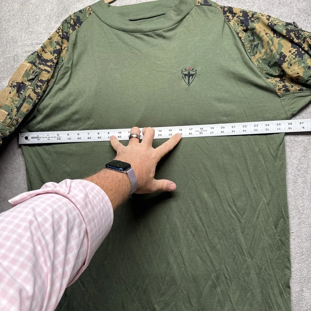 Rothco‎ Tactical Combat Shirt 2XL Olive Green Camo Sleeves Military Style